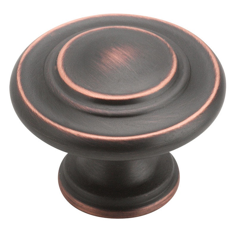 Amerock Inspirations Round Furniture Knob 1-3/8 in. Dia. 1 in. Oil-Rubbed Bronze 1 pk