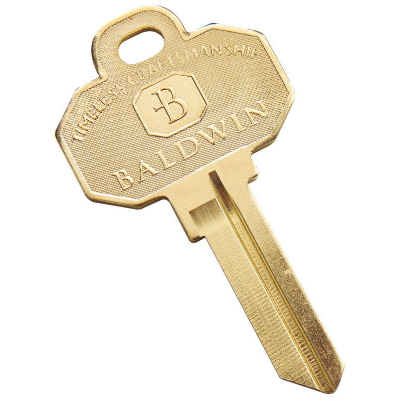 Baldwin House/Office Key Blank Single sided Nickel-Plated Brass Fits Schlage C Keyway 1 pk