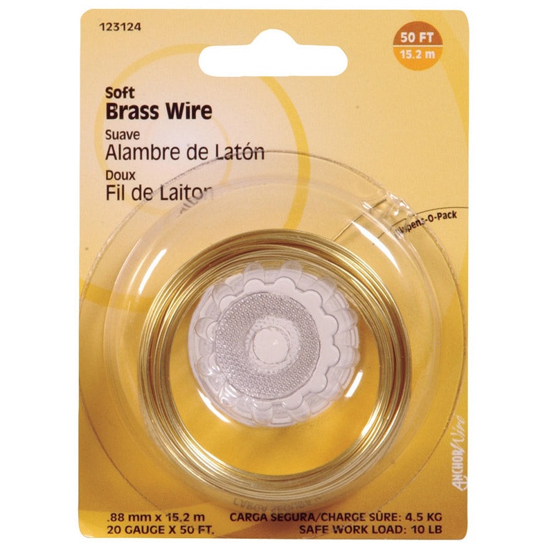 Hillman 50 ft. L Brass Wire 20 Ga.