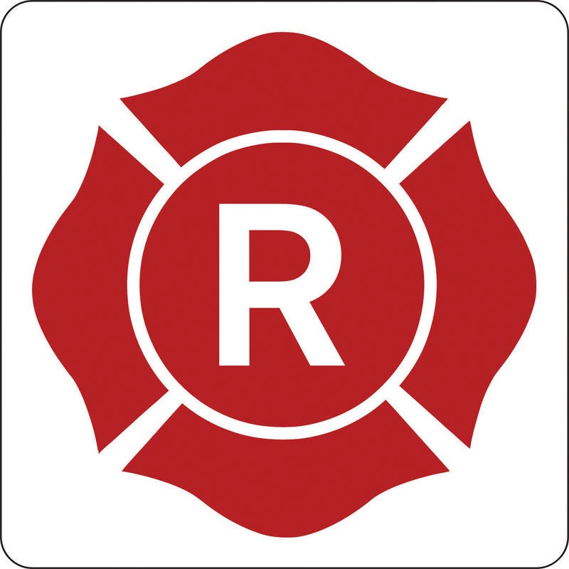 Hy-Ko 9 in. H x 9 in. W Aluminum Sign R Symbol – Roof Only Truss