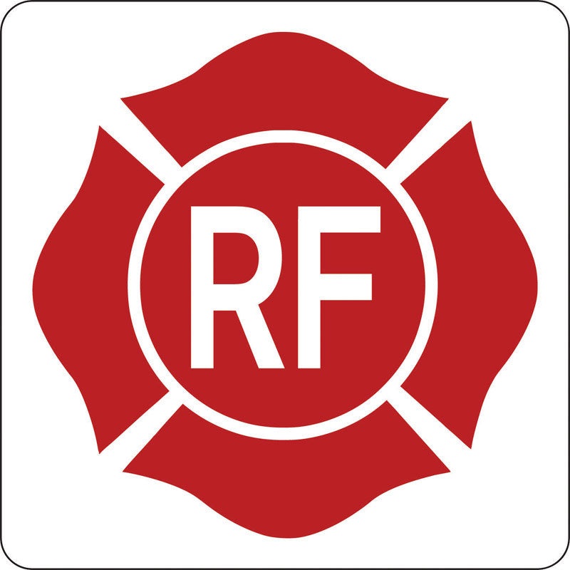 Hy-Ko 9 in. H x 9 in. W Aluminum Sign RF Symbol – Roof and Floor Truss