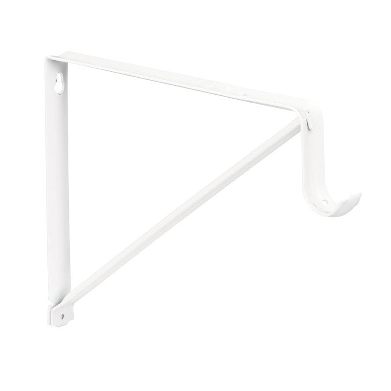 Knape & Vogt John Sterling Steel White 12 Ga. Shelf and Rod Bracket 11 in. L x 1 in. W x 9-1/2