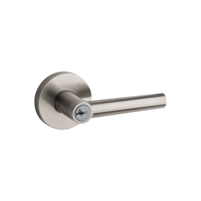Kwikset Milan Satin Nickel Steel Entry Lockset KW1 1-3/4 in. ANSI/BHMA Grade 2