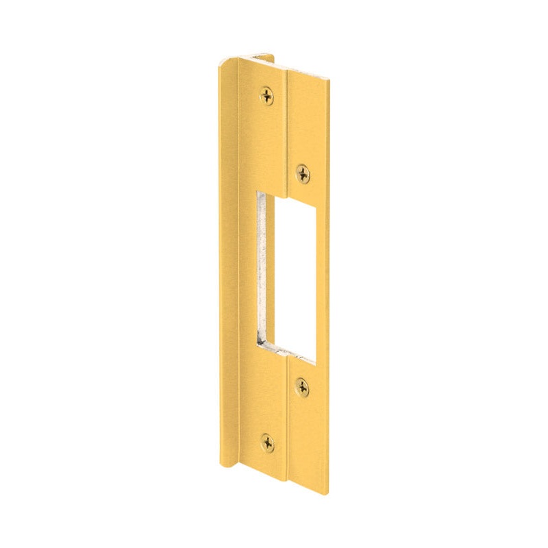 Mag Security Door Lock Guards 8.4 in. x 3.8 in. x 0.9 in. Brass Brass For Doors that Open Out 1/Card