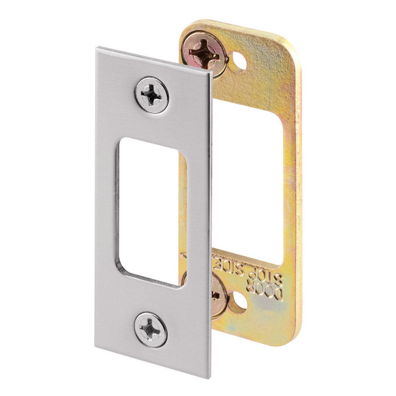 Prime-Line 2.75 in. H x 1.125 in. L Satin Nickel Steel Deadbolt Strike