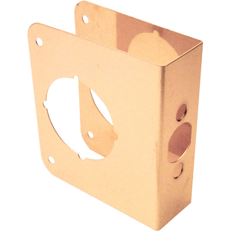 Prime-Line Lock and Door Reinforcer Entry 2-1/8 in. 4-5/16 in. x 4-1/2 in. Brass Solid Brass Use on