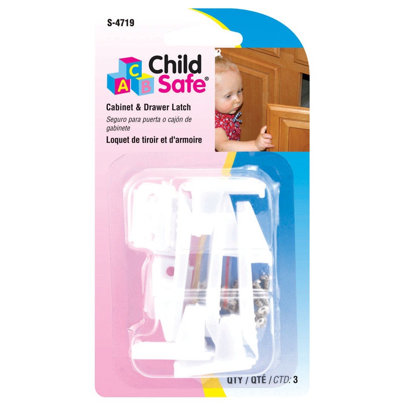 Prime-Line White Plastic Cabinet Catches 3 pk