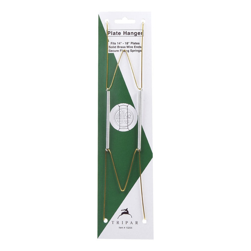 Tripar 14 in. to 18 in. Brass Bent Curves Plate Hanger 1 pk
