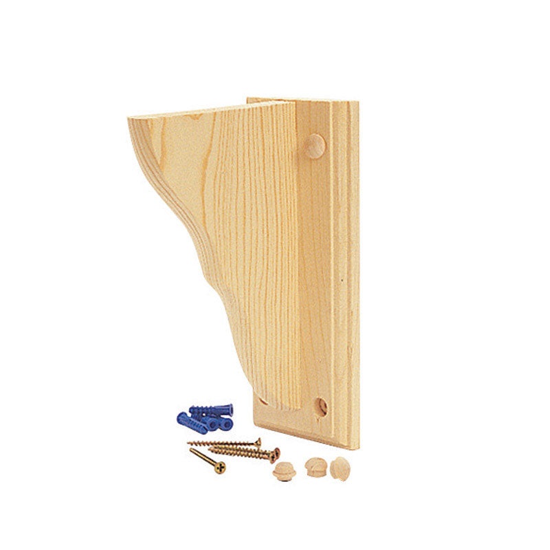 Waddell Pine Satin Shelf Bracket 7-3/4 in. L x 1-1/4 in. W x 11-1/4 in. H