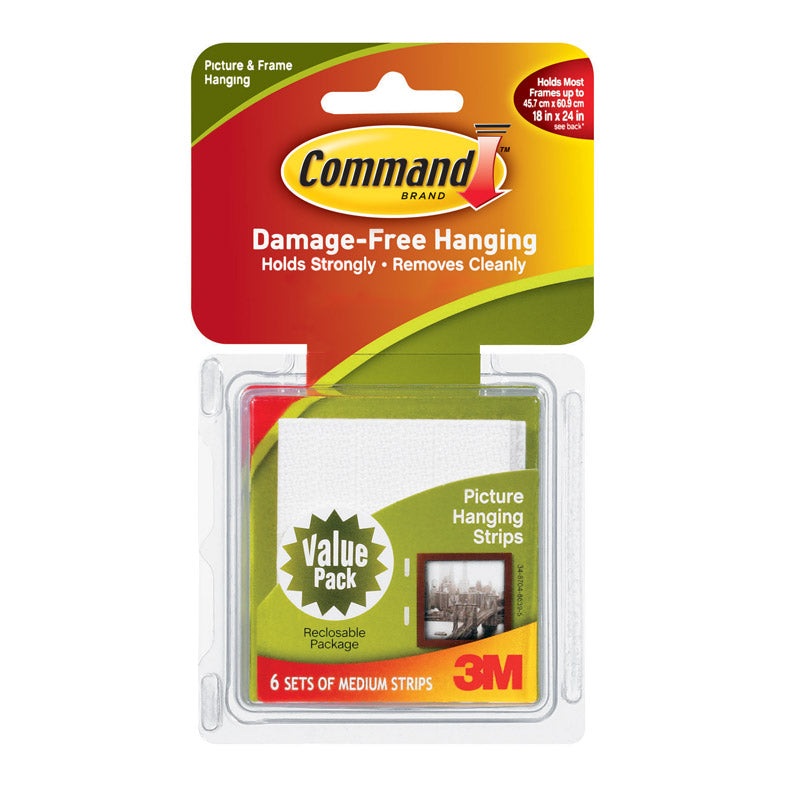3M Command 12 lb. Foam Large Picture Hanging Strips 6 pk