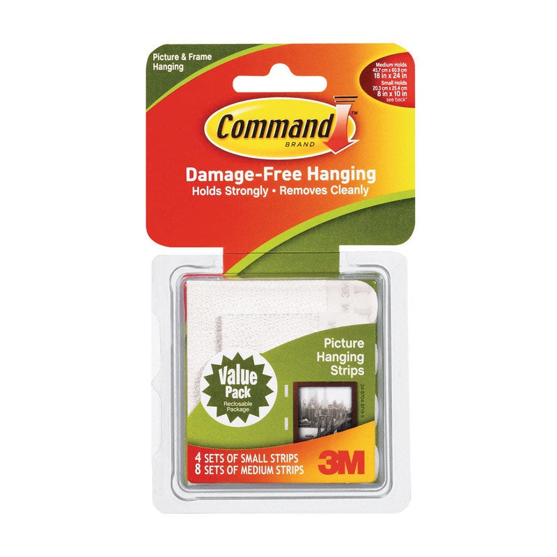 3M Command 3 lb. Foam Large Picture Hanging Strips 12 pk