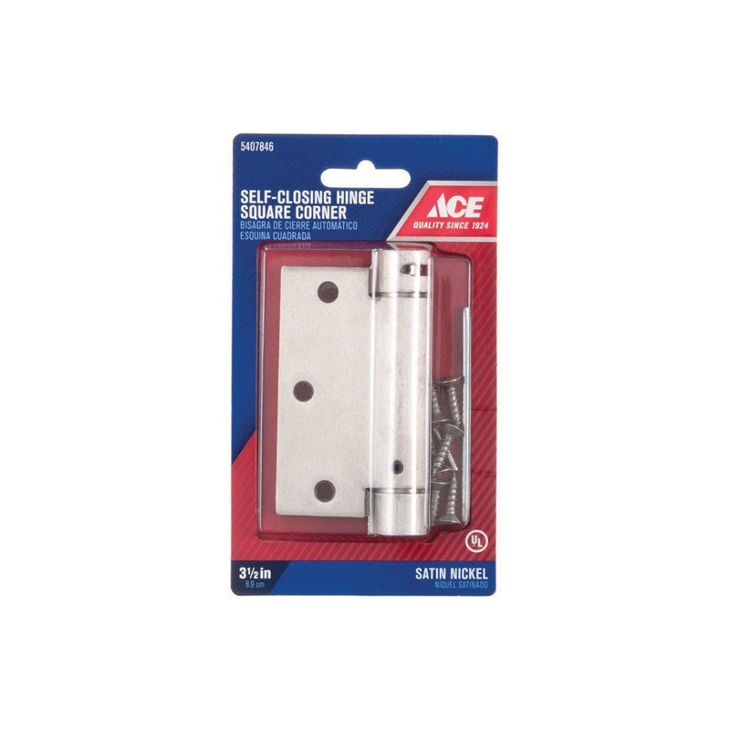 Ace 3.5 in. Dia. x 3.5 in. L Satin Nickel Door Hinge