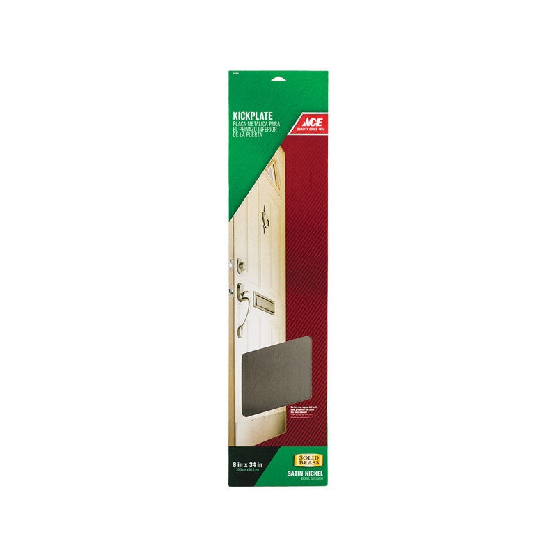 Ace 34 in. L x 8 in. W Brass Door Kickplate 1 pk