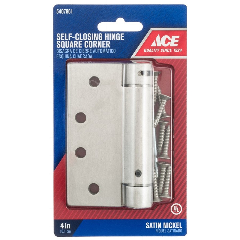 Ace 4 in. Dia. x 4 in. L Satin Nickel Door Hinge