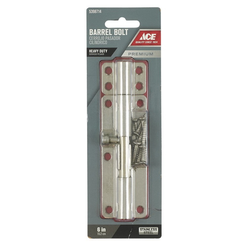 Ace 6 in. L Polished Stainless Steel Heavy Duty Barrel Bolt