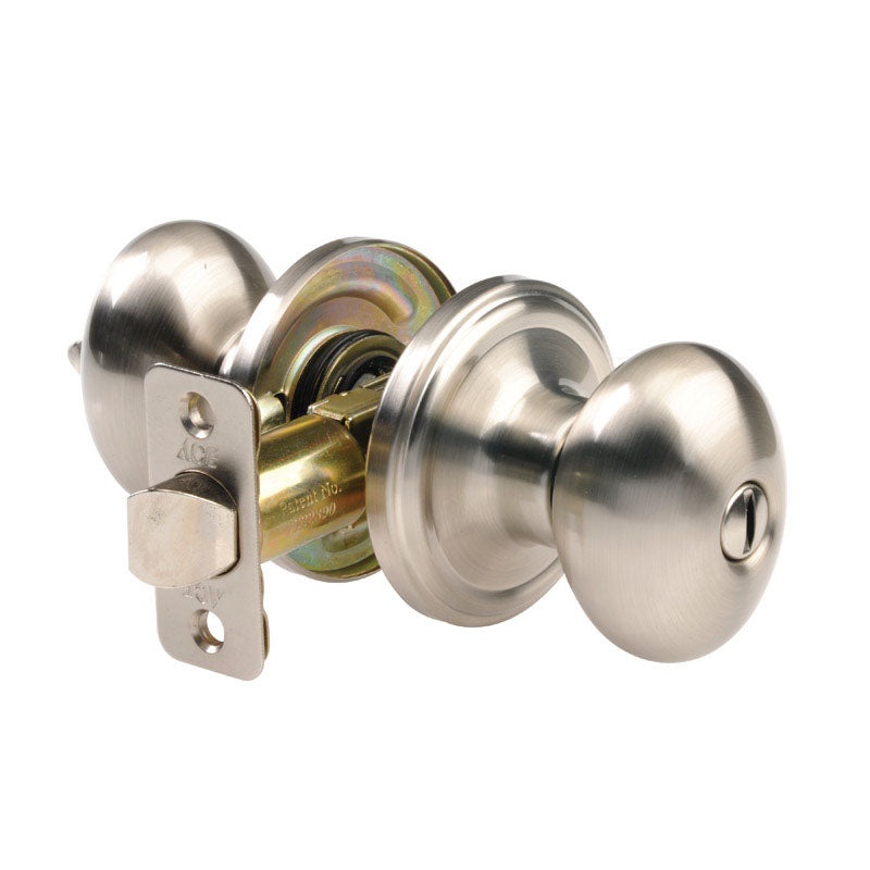 Ace Egg Satin Nickel Steel Privacy Lockset ANSI/BHMA Grade 3 1-3/4 in.