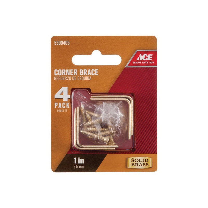Ace Inside Corner Brace 1 in. x 1/2 in. Brass