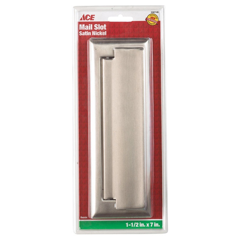 Ace Mail Slot 7 in. x 1.5 in. Solid Brass Satin Nickel