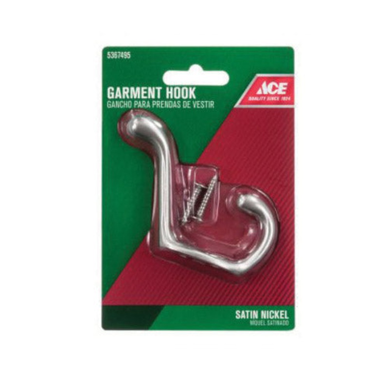 Ace Medium Heavy Duty Coat and Hat Hook 3 in. L Brass 1 pk