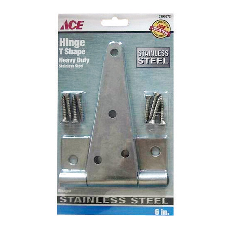 Ace Metal Heavy Duty T Hinge 6 in. L Stainless Steel 1 pk