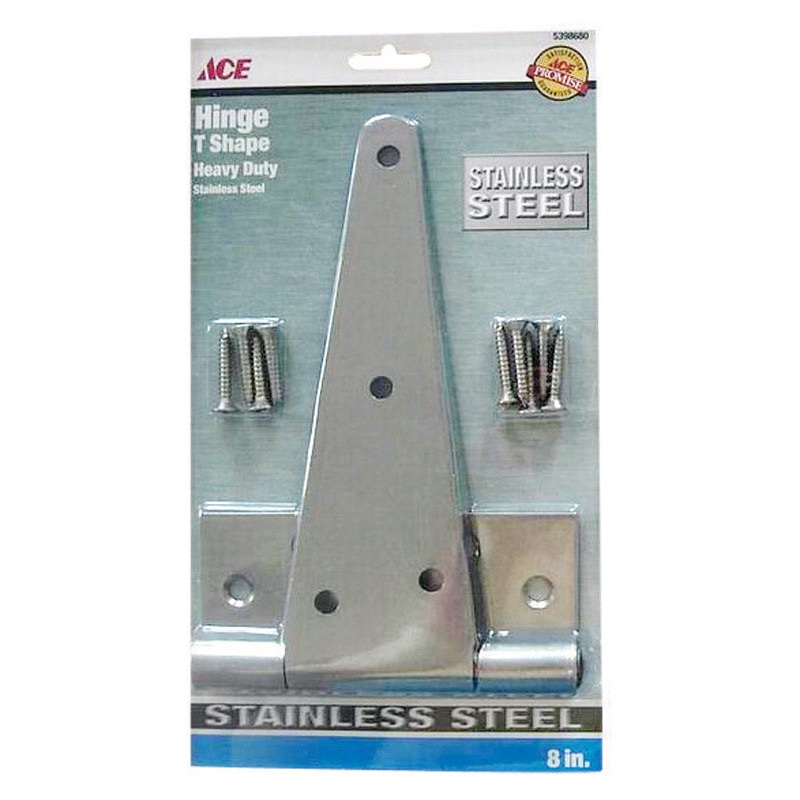 Ace Metal Heavy Duty T Hinge 8 in. L Stainless Steel 2 pk