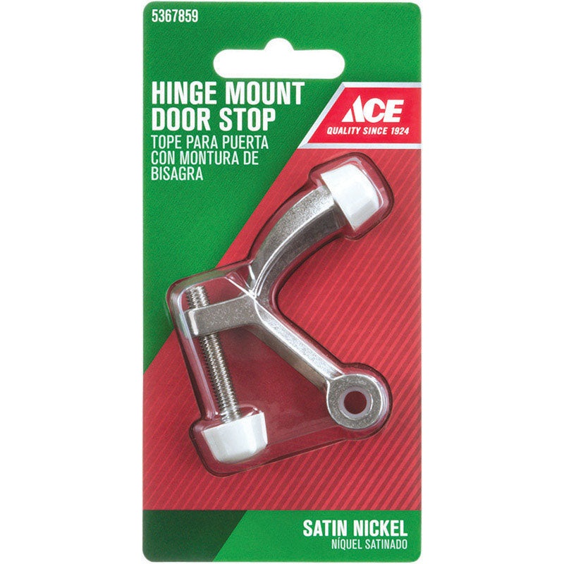 Ace Metal Hinge Mount Door Stop 2-5/8 in. L Satin Nickel Black