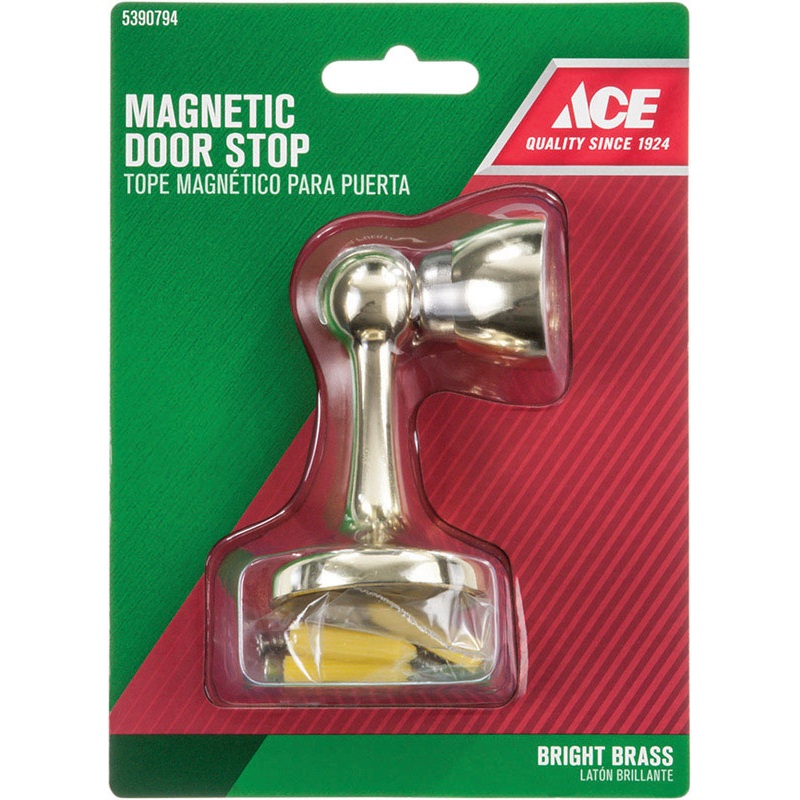 Ace Metal Magnetic Door Stop Bright Brass