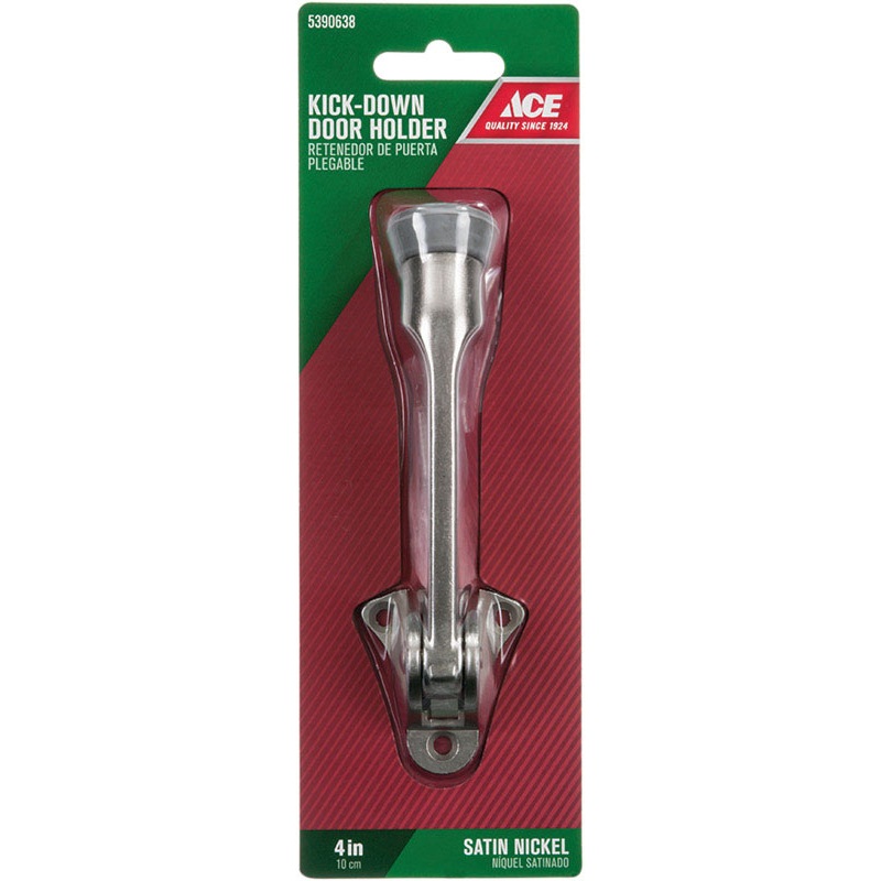 Ace Nickel Kick-Down Door Holder 4 in. L Satin Nickel Gray