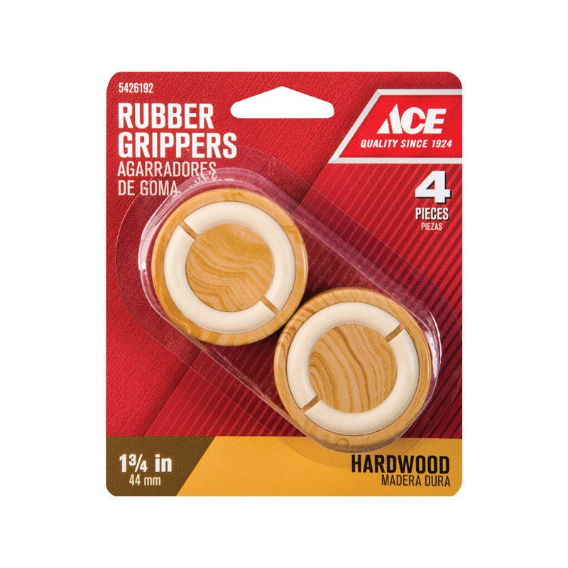 Ace Rubber Round Non-Slip Cup for Hardwood Floors Brown 1-3/4 in. W 4 pk