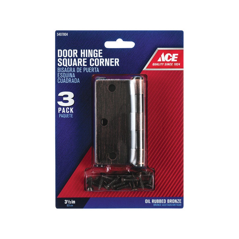 Ace Steel Residential Door Hinge 3-1/2 in. L Oil-Rubbed Bronze 1 pk