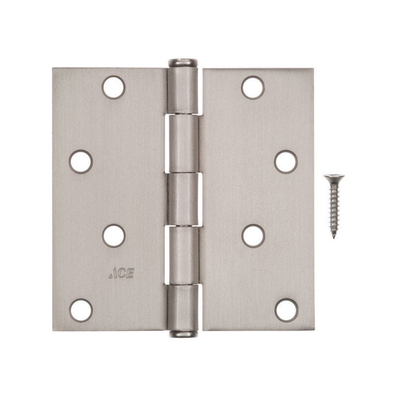 Ace Steel Residential Hinge 4 in. L Satin Nickel 1 pk