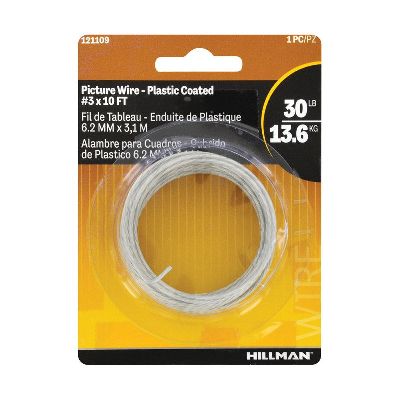 Hillman 10 ft. L 30 lb. Plastic Coated Plastic Picture Wire