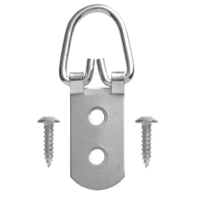 Hillman OOK 75 lb. Steel Single D-Ring Hanger 2 pk