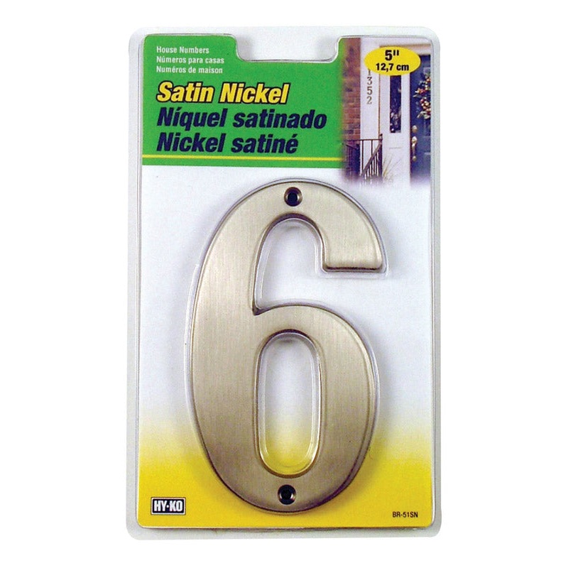 Hy-Ko Nail On 5 in. Satin Nickel Number 6