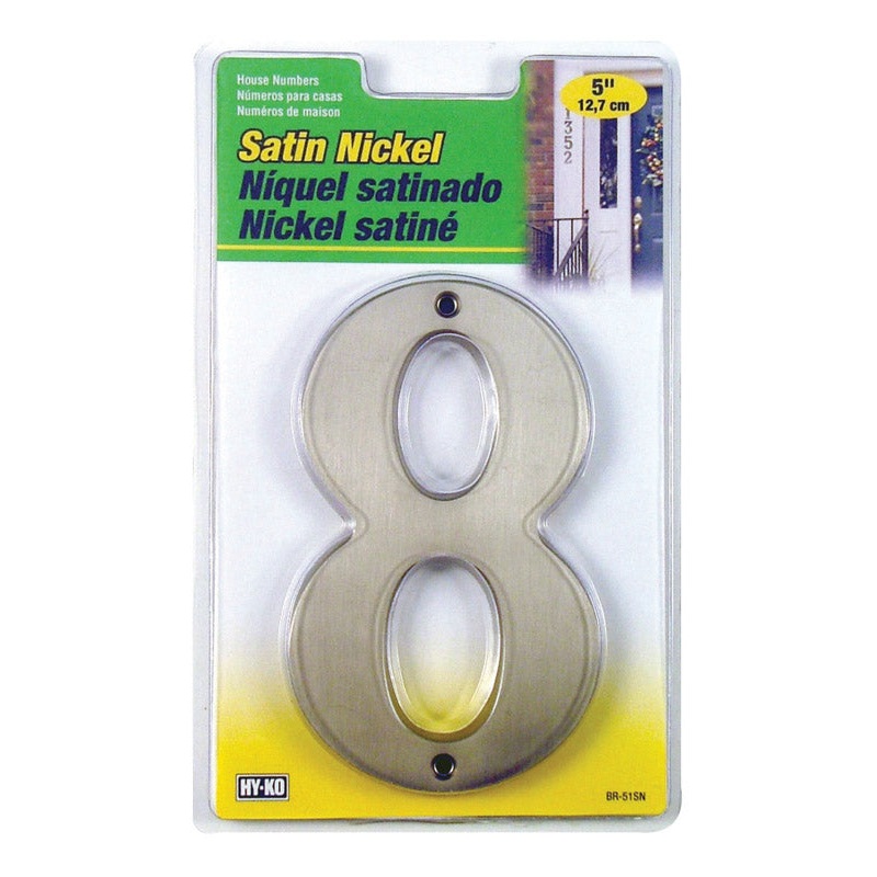 Hy-Ko Nail On 5 in. Satin Nickel Number 8