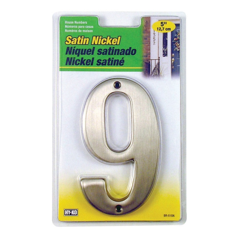 Hy-Ko Nail On 5 in. Satin Nickel Number 9