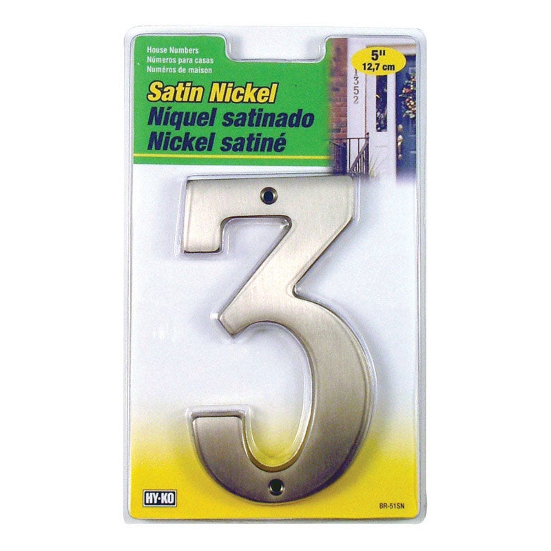Hy-Ko Nail On Satin Nickel Number 3 5 in.