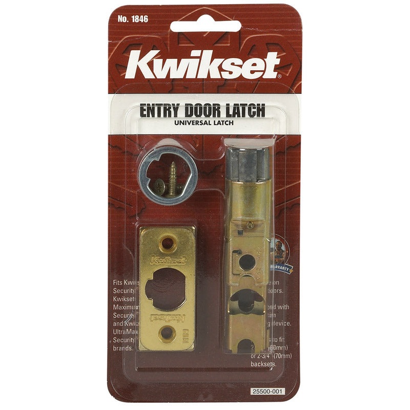 Kwikset Bright Brass Gold Steel Entry Latch 1 pk