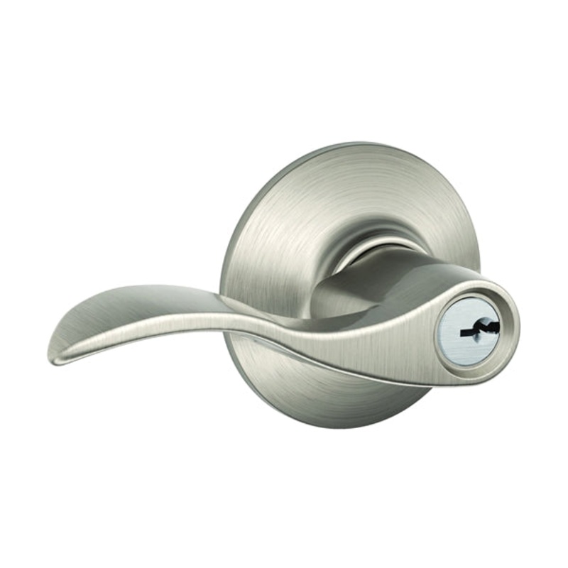 Schlage Accent Entry Lockset Satin Nickel Steel 2 Grade Left and Right Handed Compatible