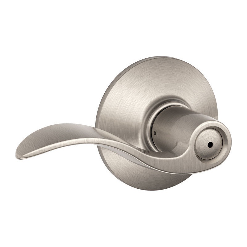 Schlage Accent Satin Nickel Steel Privacy Lockset ANSI Grade 2 1-3/4 in.