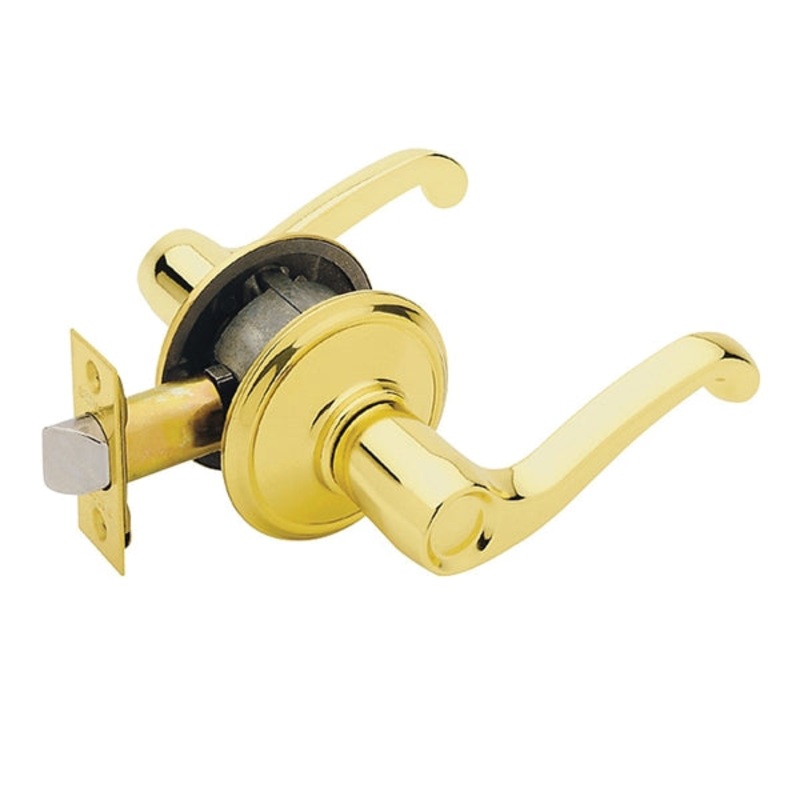 Schlage Flair Bright Brass Steel Passage Lockset ANSI Grade 2 1-3/4 in.