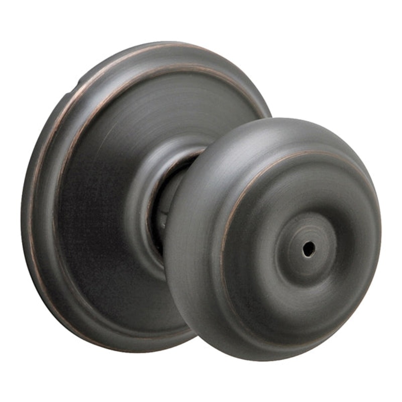 Schlage Georgian Aged Bronze Steel Privacy Lockset ANSI Grade 2 1-3/4 in.