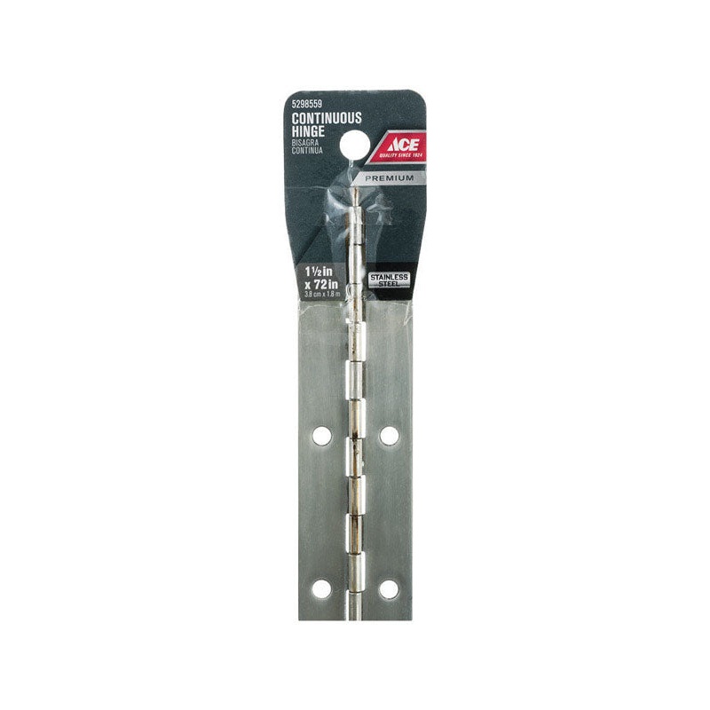 Ace 1-1/2 in. W x 72 in. L Continuous Hinge Stainless Steel