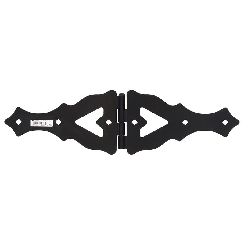 Ace 10 in. H 10 in. Black 1 Ornamental Strap Hinge