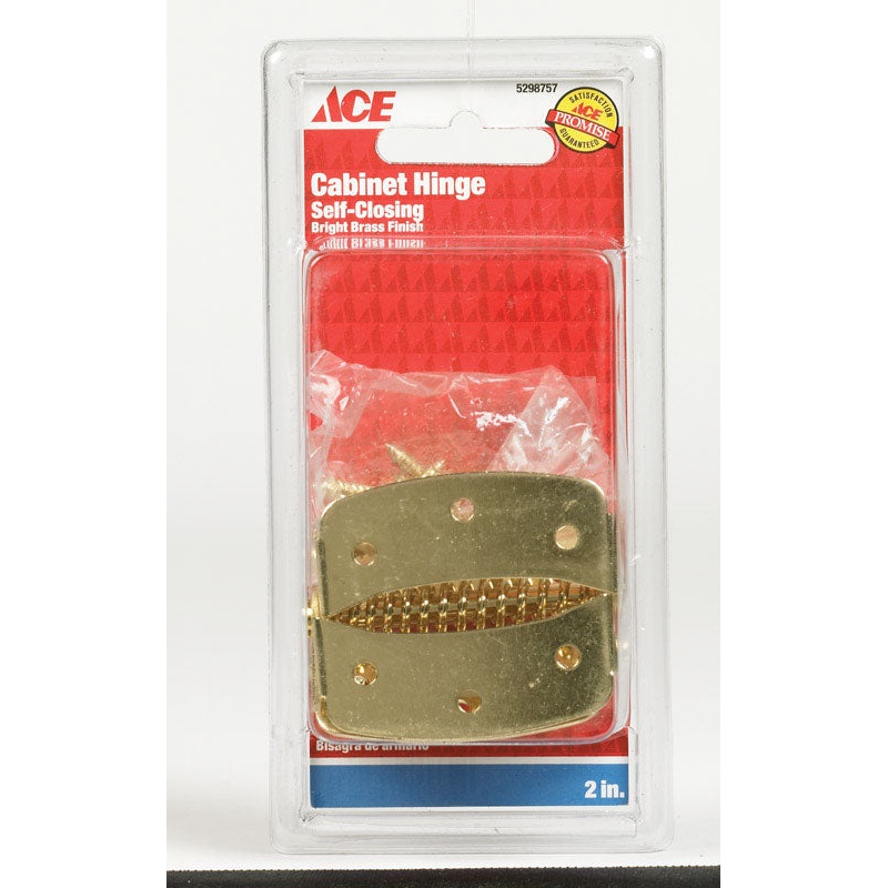 Ace 2 in. Dia. x 2 in. L Bright Brass Cabinet Hinge