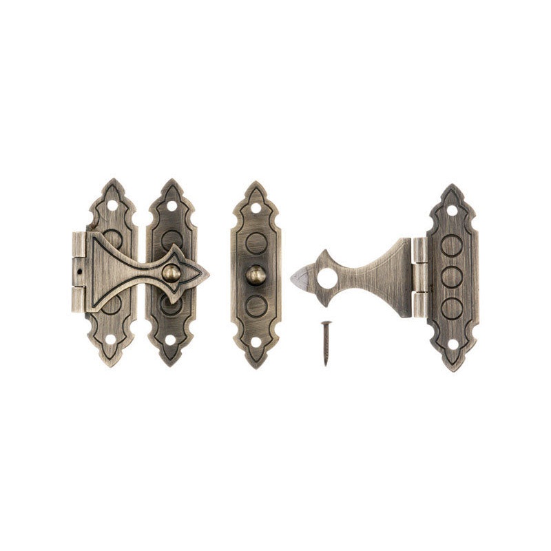 Ace Antique Brass Decorative Catch 1.4 in. 2 pk