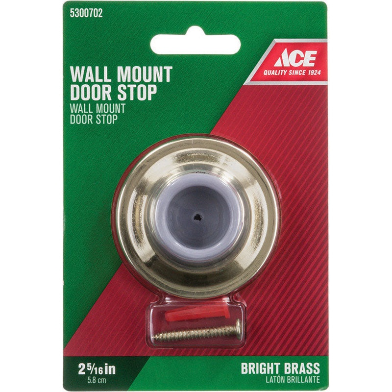 Ace Brass Wall Door Stop 2-5/16 in. L Bright Yellow