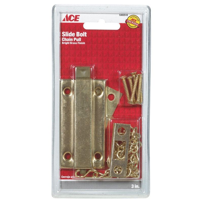 Ace Bright Brass Brass Slide Bolt