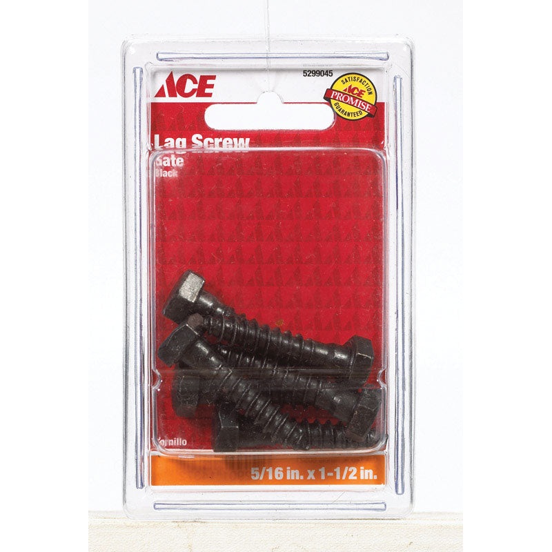 Ace Lag Screw Ornamental 1-1/2 in. x 5/16 in. Use with Ornamental Hinges Black