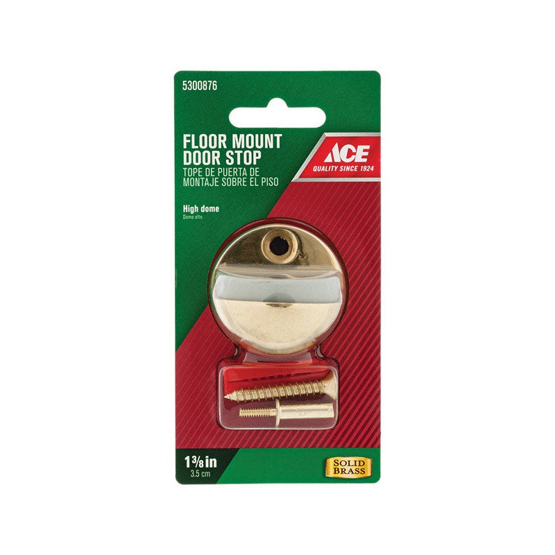 Ace Metal Floor Mount Door Stop 1-3/8 in. H Brass